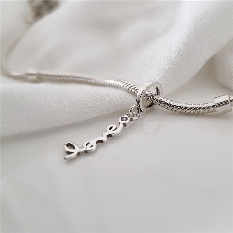 BERLOQUE PRATA 925 LOVE PEDRA ROSA