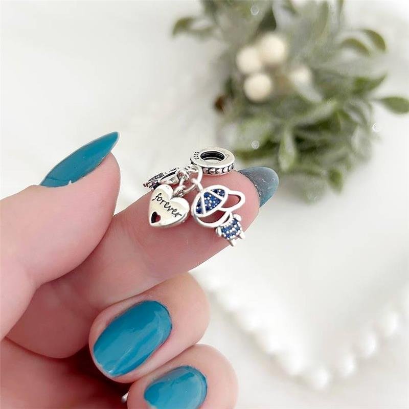 BERLOQUE PRATA 925 MENINA MENINO CORAÇÃO FOREVER