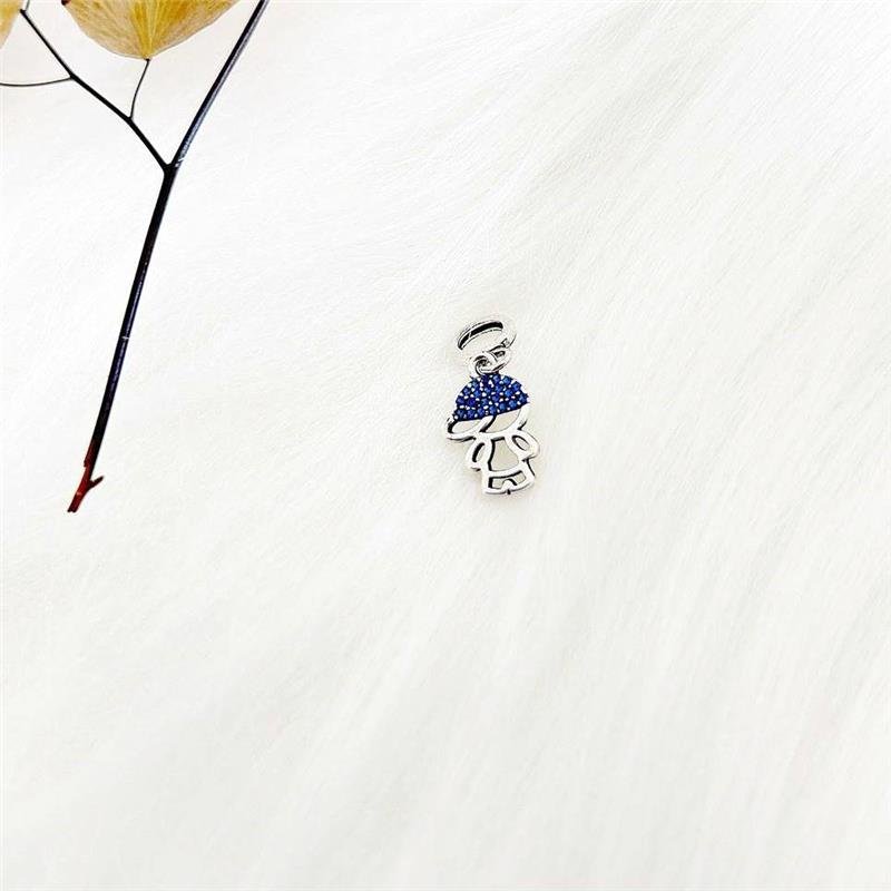 BERLOQUE PRATA 925 MENINO BONE CRAVEJADO