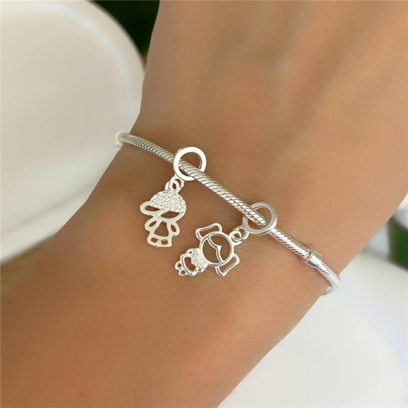 BERLOQUE PRATA 925 MENINO VAZADO BONÉ CRAVEJADO ZIRCÔNIAS