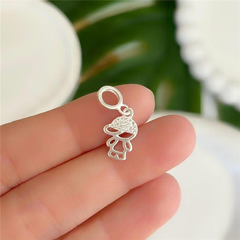 BERLOQUE PRATA 925 MENINO VAZADO BONÉ CRAVEJADO ZIRCÔNIAS