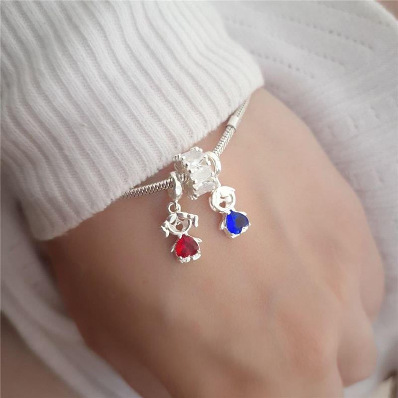 BERLOQUE PRATA 925 MENINO ZIRCÔNIA CORAÇÃO AZUL 