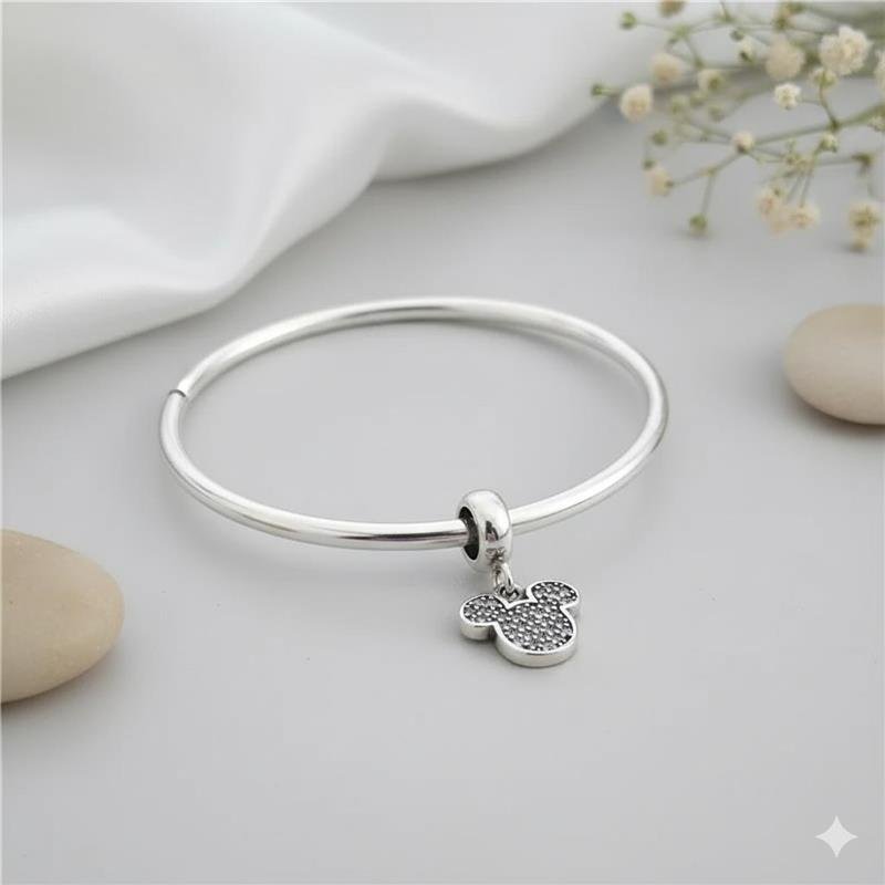 BERLOQUE PRATA 925 MICKEY COM PEDRA