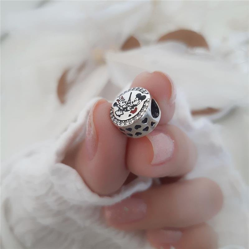 BERLOQUE PRATA 925 MICKEY E MINNIE COM PEDRA