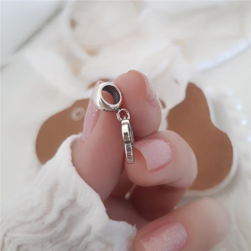 BERLOQUE PRATA 925 MINNIE ROSA COM PEDRA