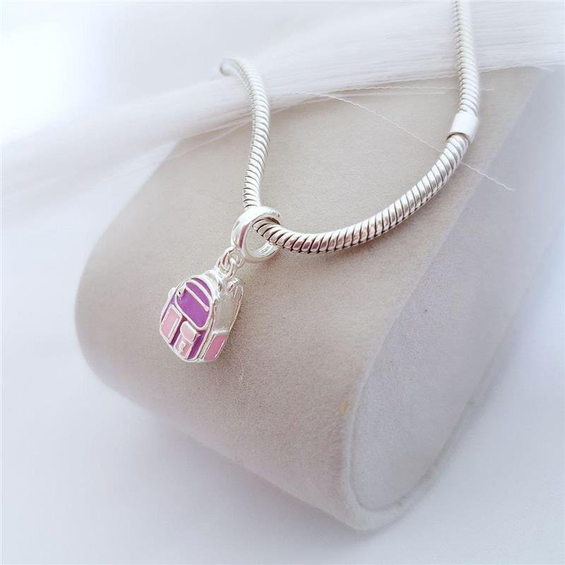 BERLOQUE PRATA 925 MOCHILA COLORIDA ROXO ROSA