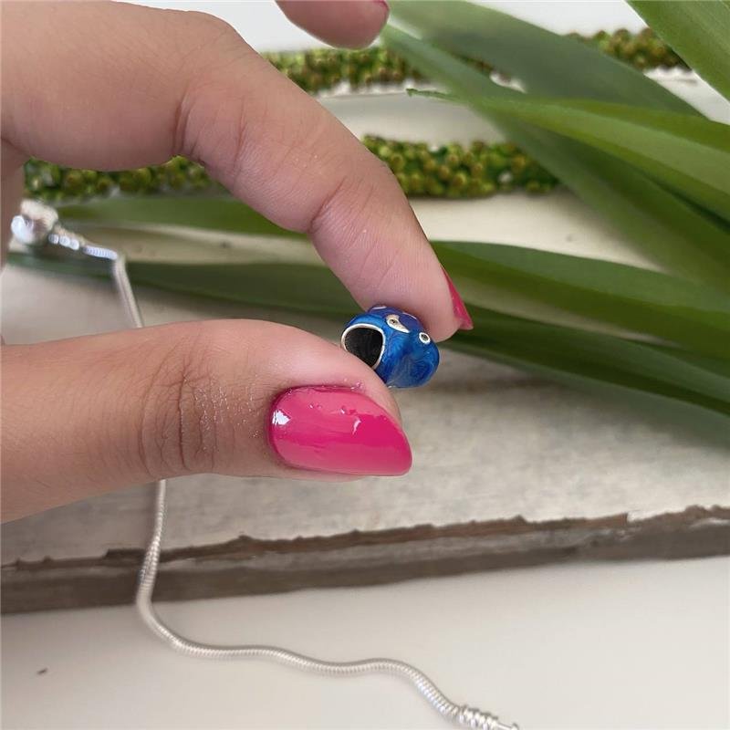 BERLOQUE PRATA 925 MURANO ESTRELA AZUL