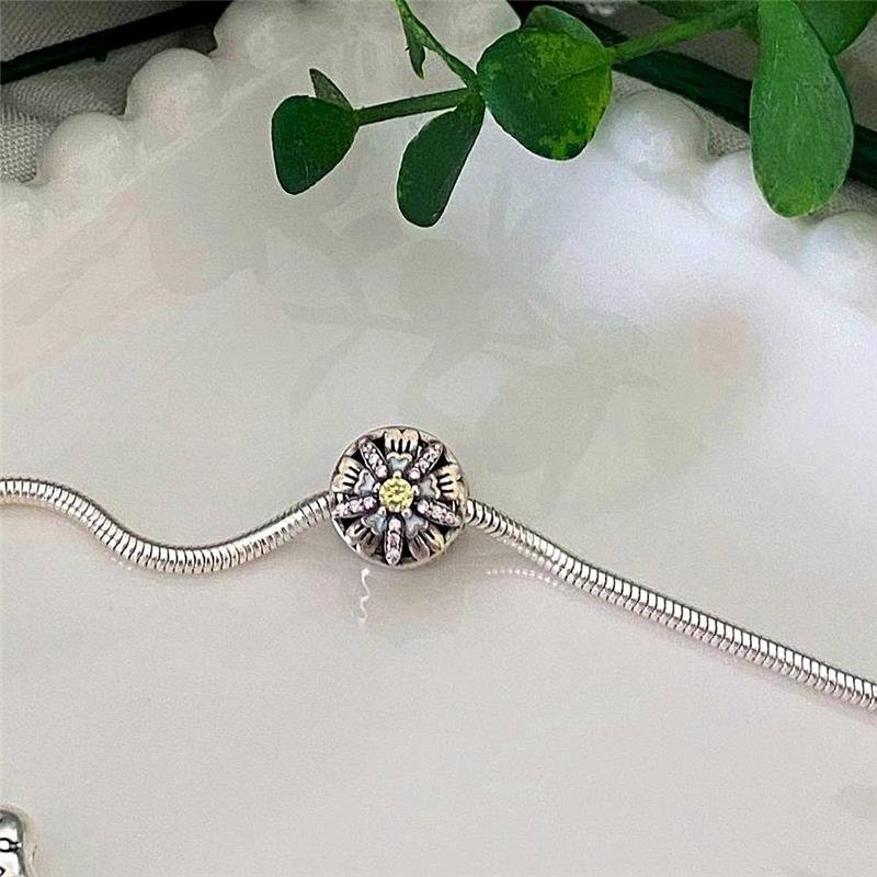 BERLOQUE PRATA 925 MURANO FLOR COM PEDRAS