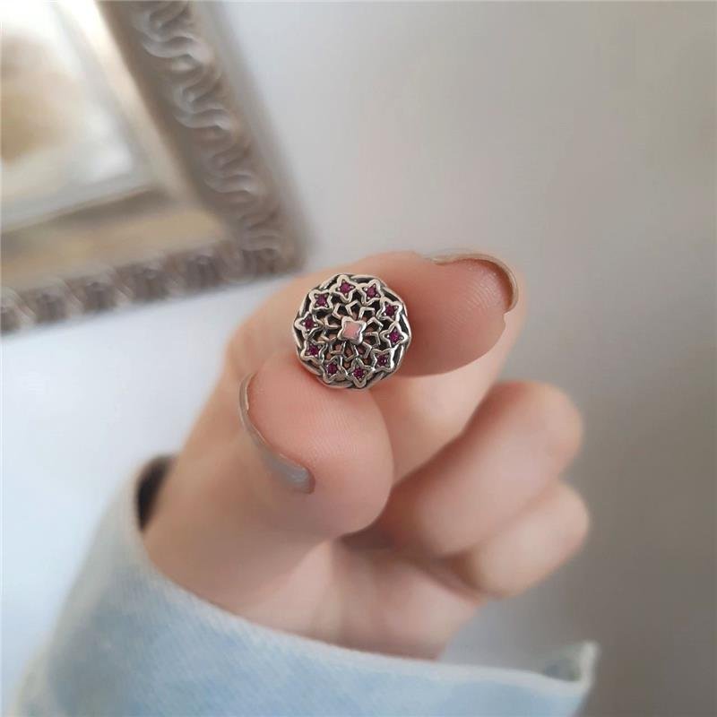 BERLOQUE PRATA 925 MURANO FLOR CRAVEJADO