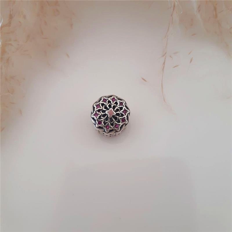 BERLOQUE PRATA 925 MURANO FLOR CRAVEJADO