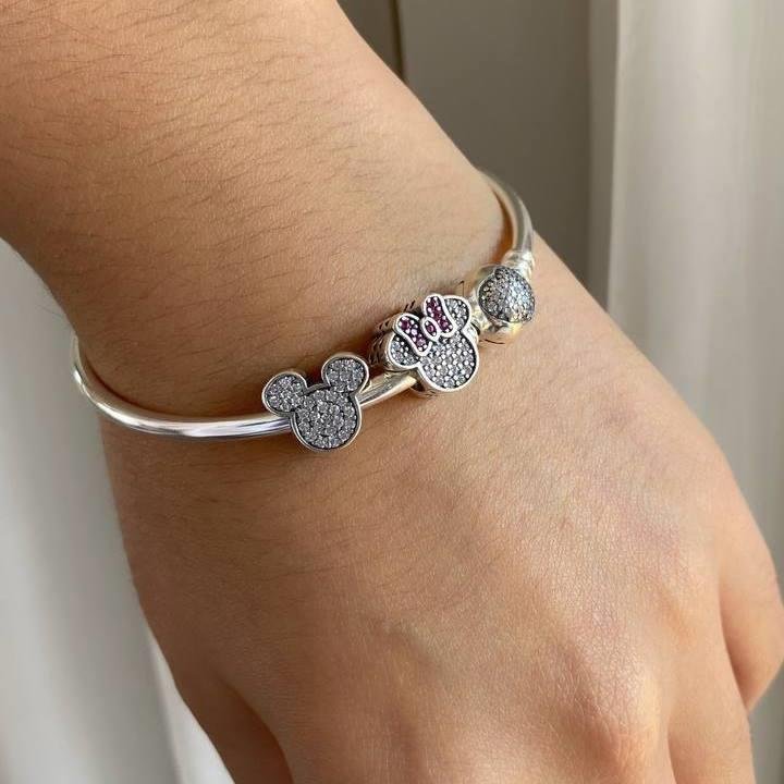 BERLOQUE PRATA 925 MURANO MICKEY COM PEDRA