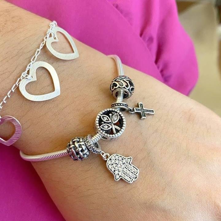 BERLOQUE PRATA 925 MURANO TRANÇADO TRICÔ