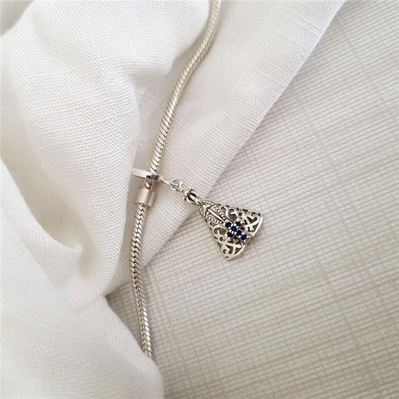 BERLOQUE PRATA 925 NOSSA SENHORA APARECIDA AZUL