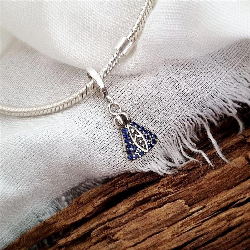 BERLOQUE PRATA 925 NOSSA SENHORA APARECIDA CRAVEJADO AZUL