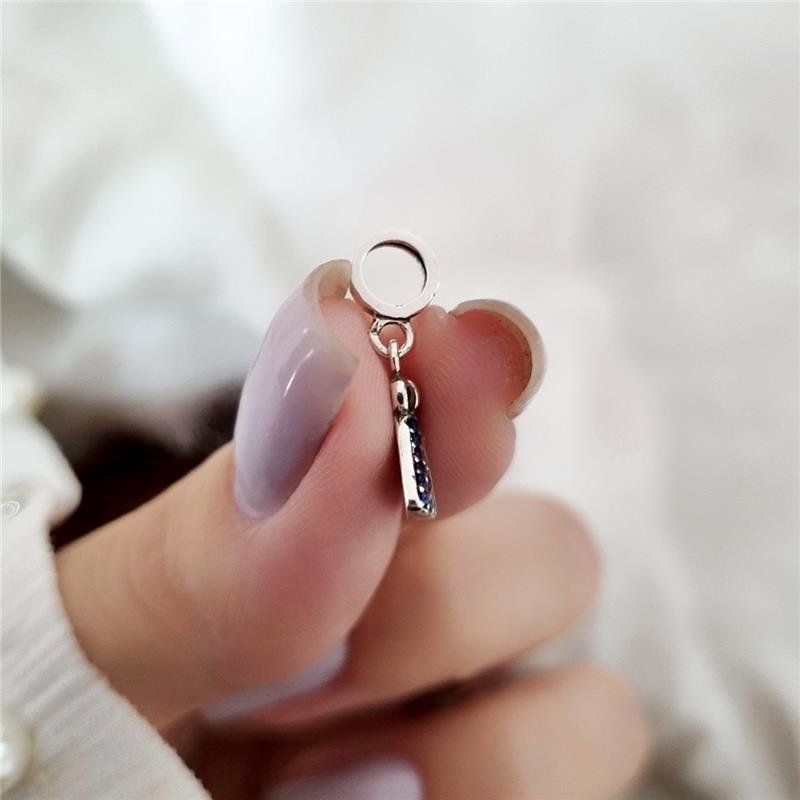 BERLOQUE PRATA 925 NOSSA SENHORA APARECIDA CRAVEJADO AZUL