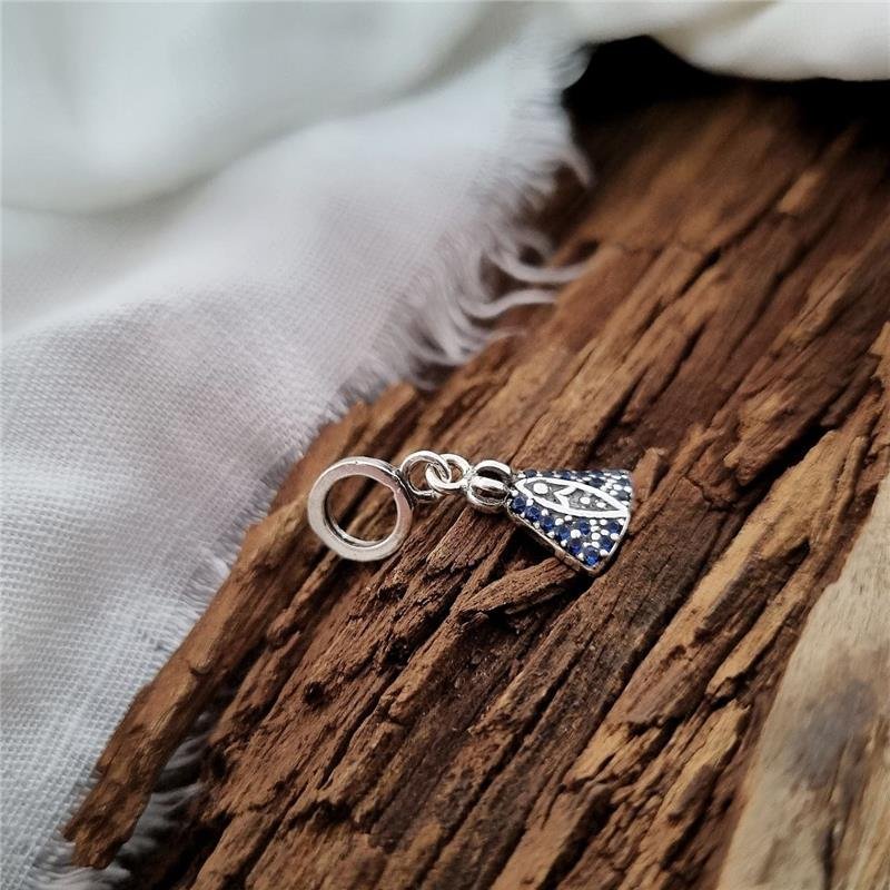 BERLOQUE PRATA 925 NOSSA SENHORA APARECIDA CRAVEJADO AZUL