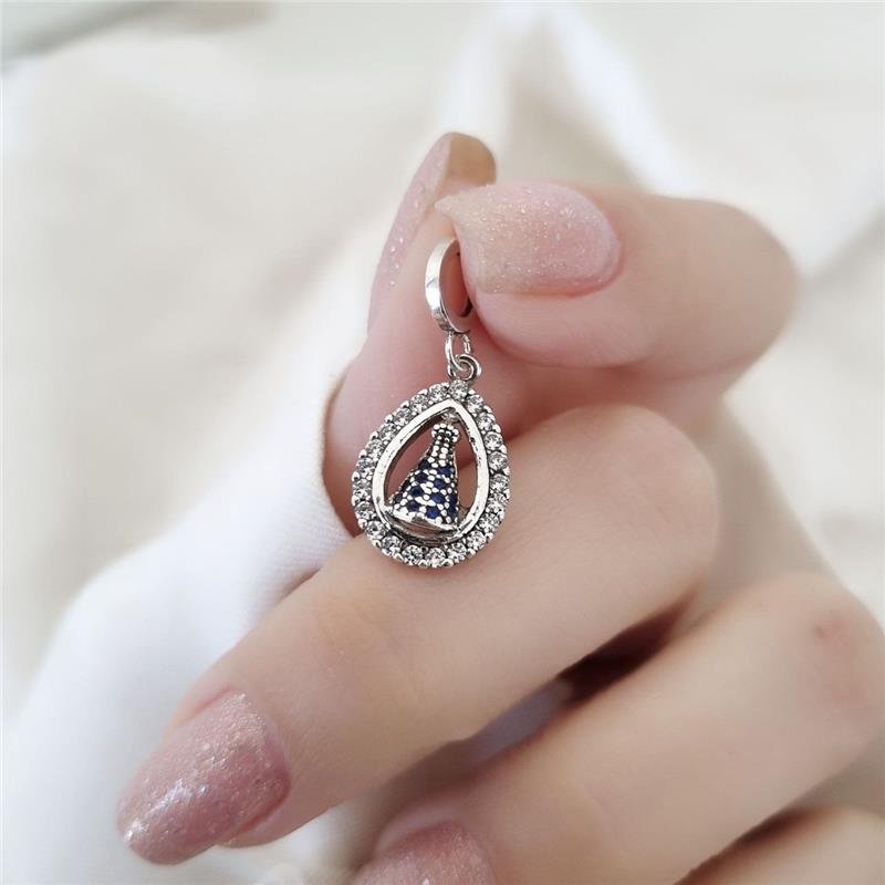 BERLOQUE PRATA 925 NOSSA SENHORA APARECIDA GOTA CRAVEJADO