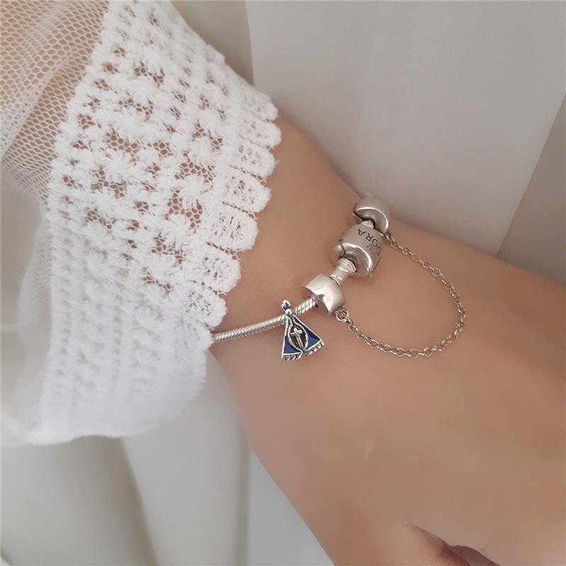 BERLOQUE PRATA 925 NOSSA SENHORA APARECIDA MANTO AZUL