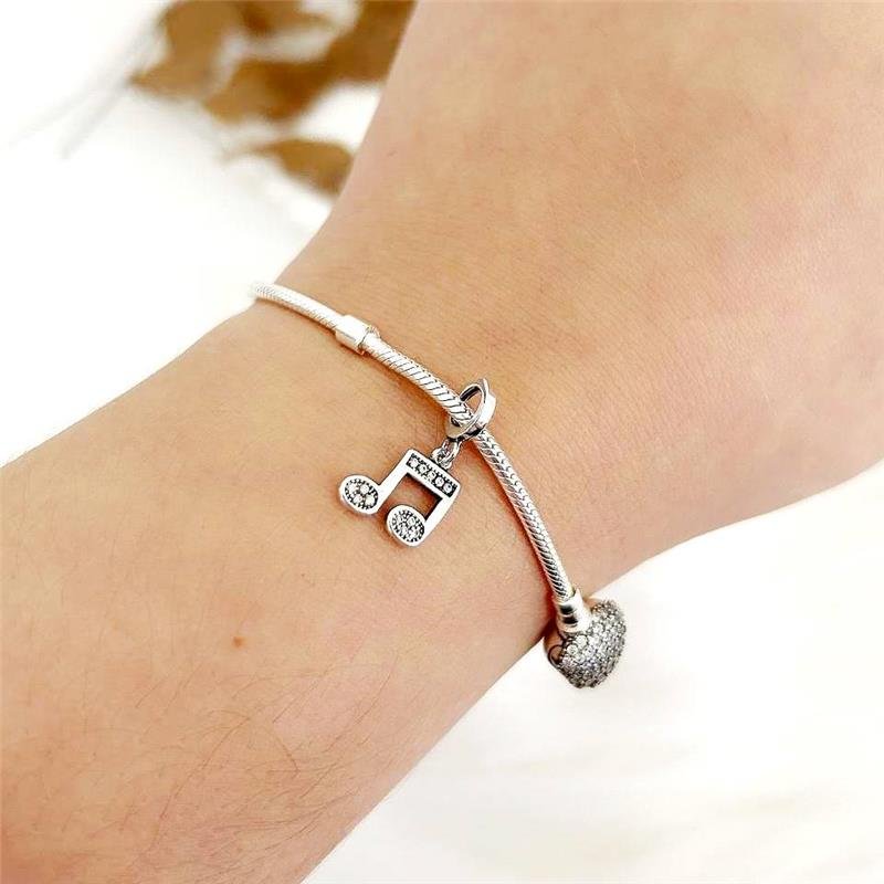  BERLOQUE PRATA 925 NOTA MUSICAL CRAVEJADO