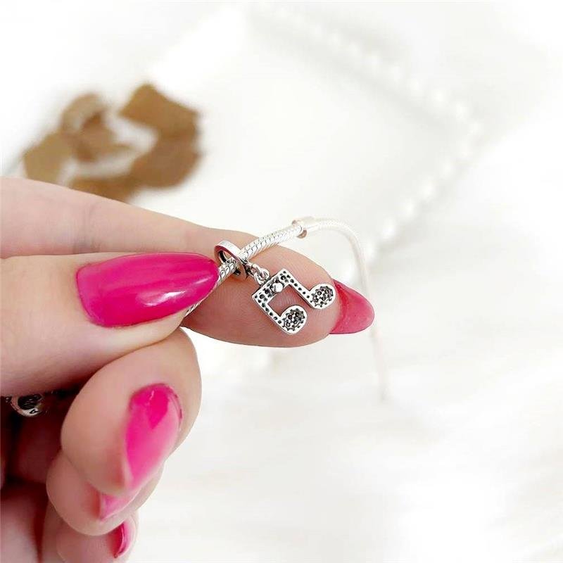  BERLOQUE PRATA 925 NOTA MUSICAL CRAVEJADO