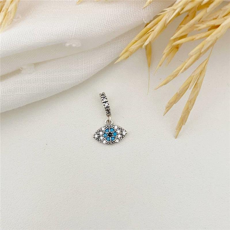 BERLOQUE PRATA 925 OLHO GREGO CRAVEJADO