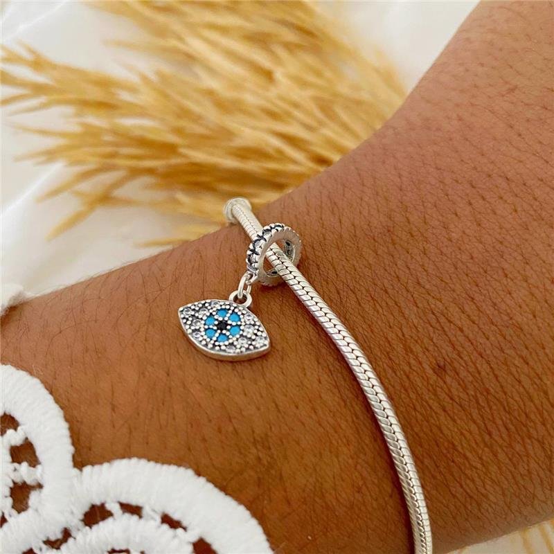 BERLOQUE PRATA 925 OLHO GREGO CRAVEJADO