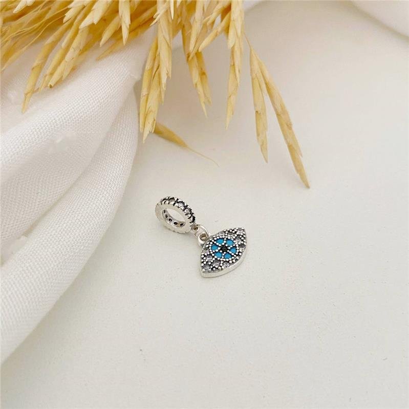 BERLOQUE PRATA 925 OLHO GREGO CRAVEJADO