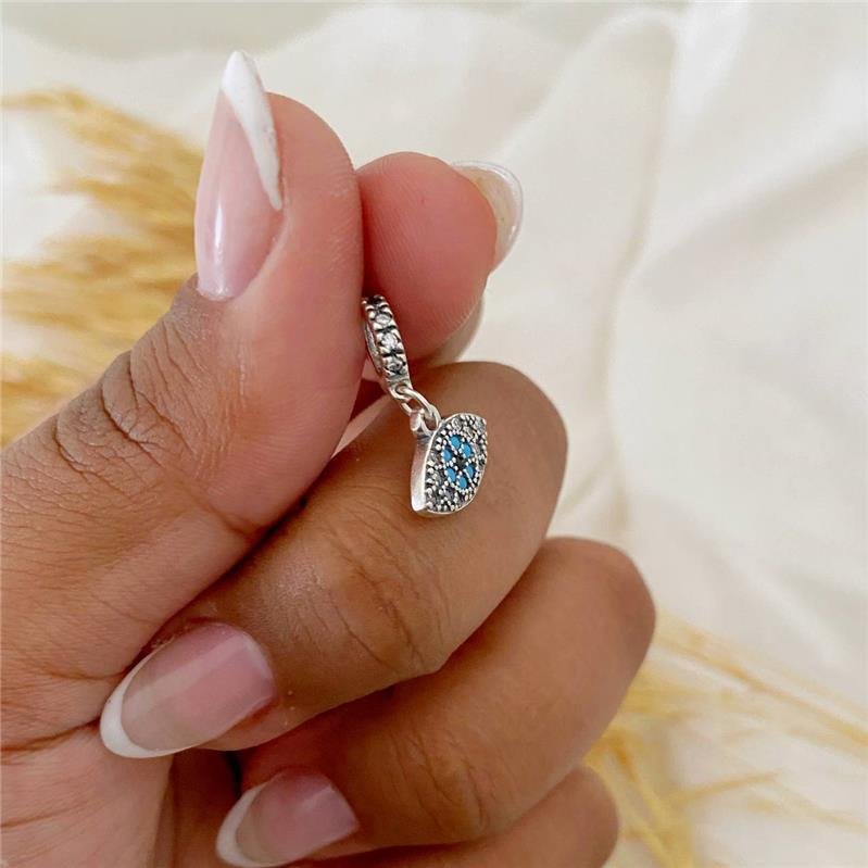 BERLOQUE PRATA 925 OLHO GREGO CRAVEJADO