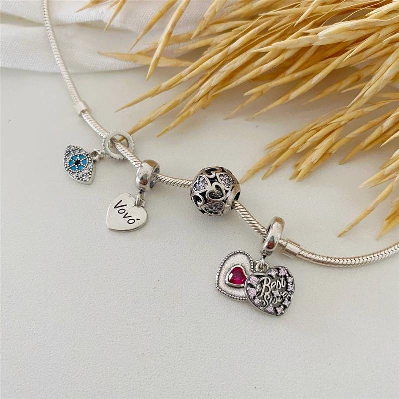 BERLOQUE PRATA 925 OLHO GREGO CRAVEJADO