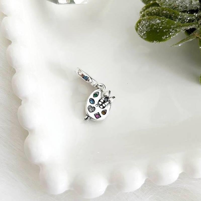 BERLOQUE PRATA 925 PALETA DE TINTA COM PEDRA