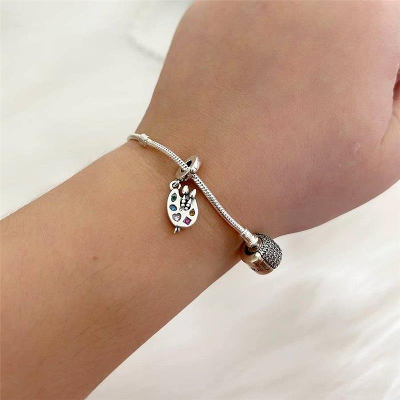 BERLOQUE PRATA 925 PALETA DE TINTA COM PEDRA