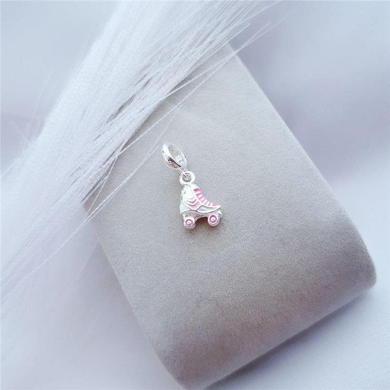 BERLOQUE PRATA 925 PATINS ROSA
