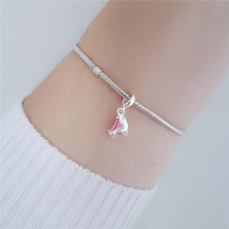 BERLOQUE PRATA 925 PATINS ROSA