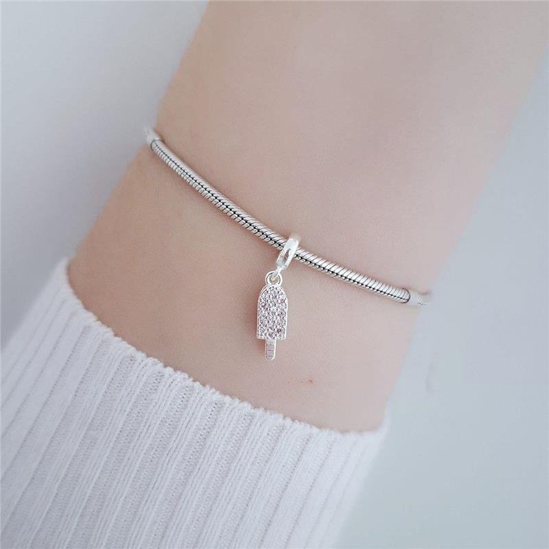 BERLOQUE PRATA 925 PICOLÉ CRAVEJADO MICROZIRCÔNIAS ROSA