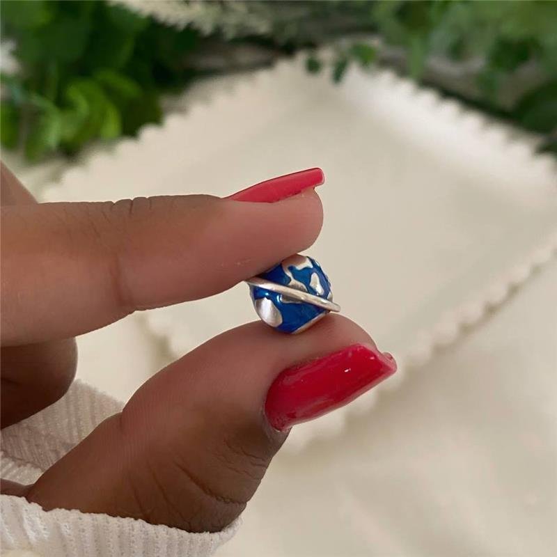 BERLOQUE PRATA 925 PLANETA TERRA AZUL