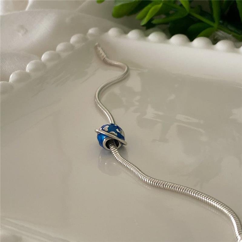 BERLOQUE PRATA 925 PLANETA TERRA AZUL