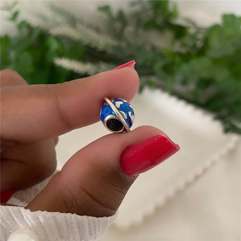 BERLOQUE PRATA 925 PLANETA TERRA AZUL