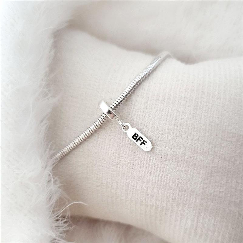 BERLOQUE PRATA 925 PLAQUINHA BFF MELHORES AMIGAS