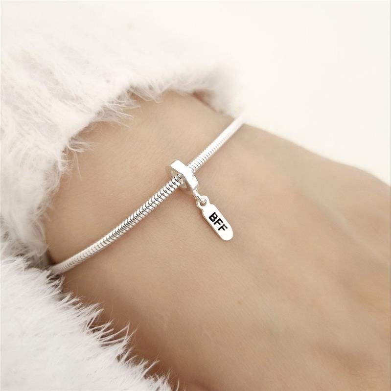 BERLOQUE PRATA 925 PLAQUINHA BFF MELHORES AMIGAS