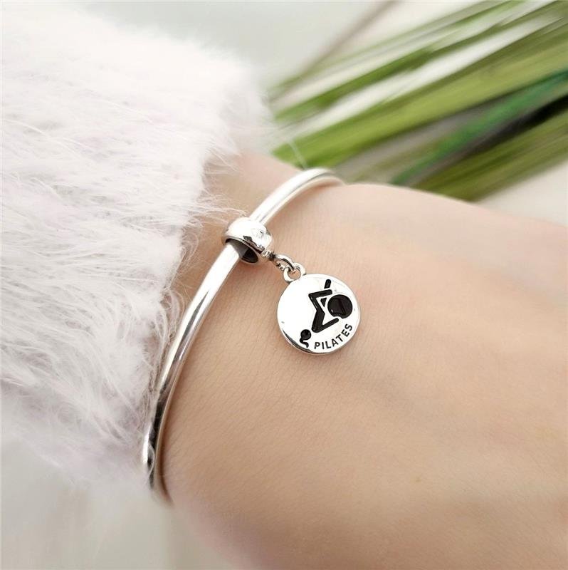 BERLOQUE PRATA 925 PLAQUINHA PILATES