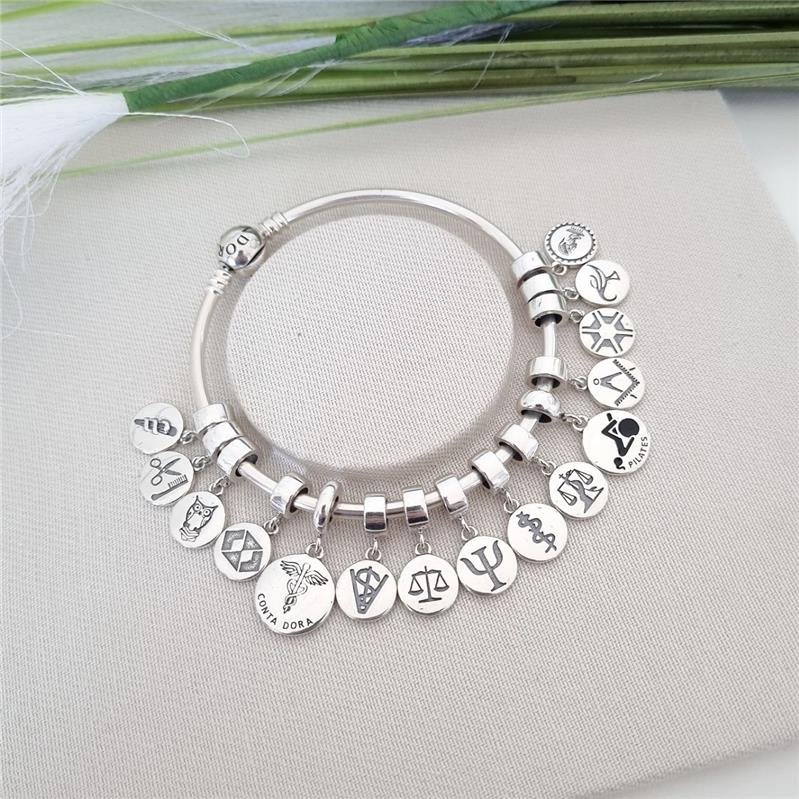 BERLOQUE PRATA 925 PLAQUINHA PROFISSÃO ADMINISTRAÇÃO