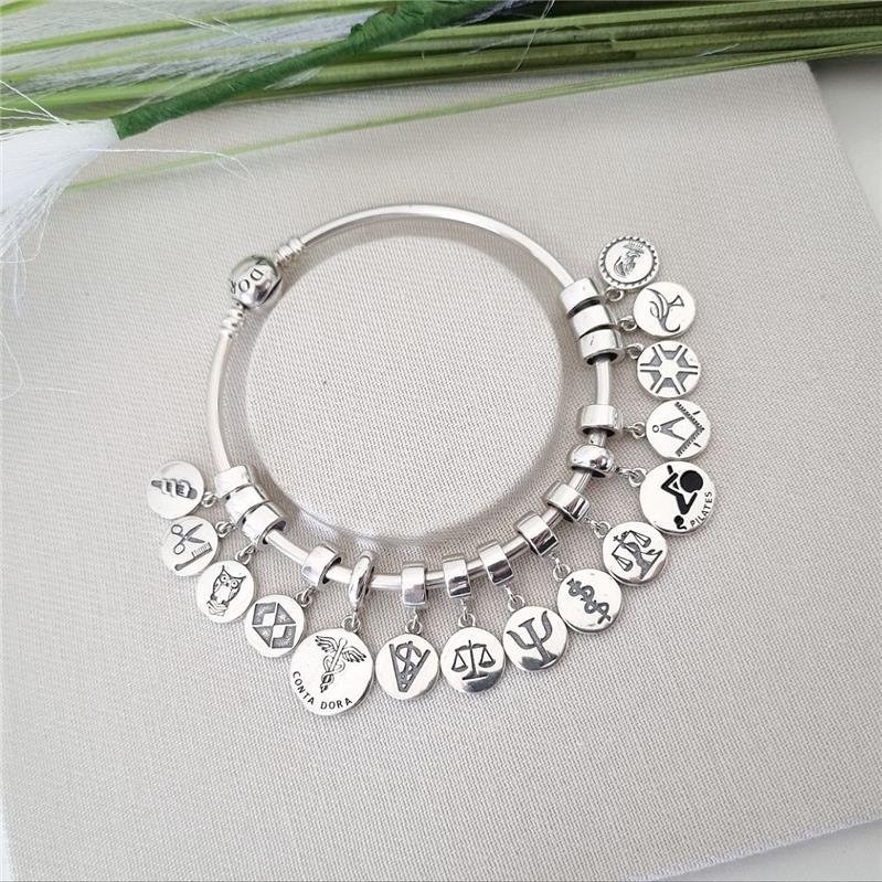 BERLOQUE PRATA 925 PLAQUINHA PROFISSÃO AGRONOMIA