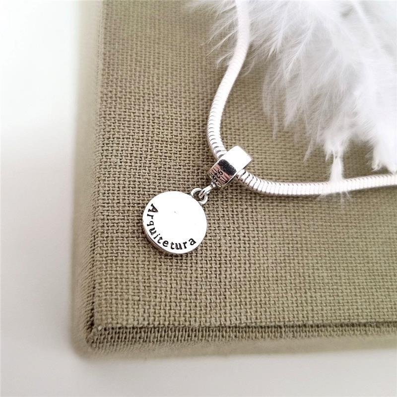 BERLOQUE PRATA 925 PLAQUINHA PROFISSÃO ARQUITETURA