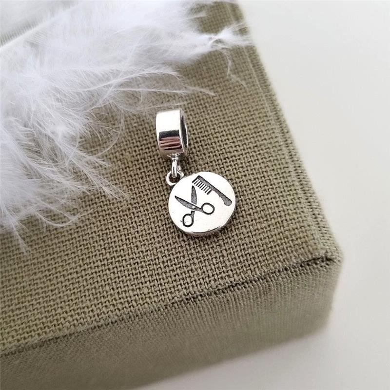 BERLOQUE PRATA 925 PLAQUINHA PROFISSÃO CABELEIREIRO