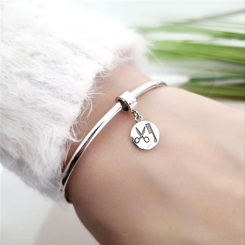 BERLOQUE PRATA 925 PLAQUINHA PROFISSÃO CABELEIREIRO