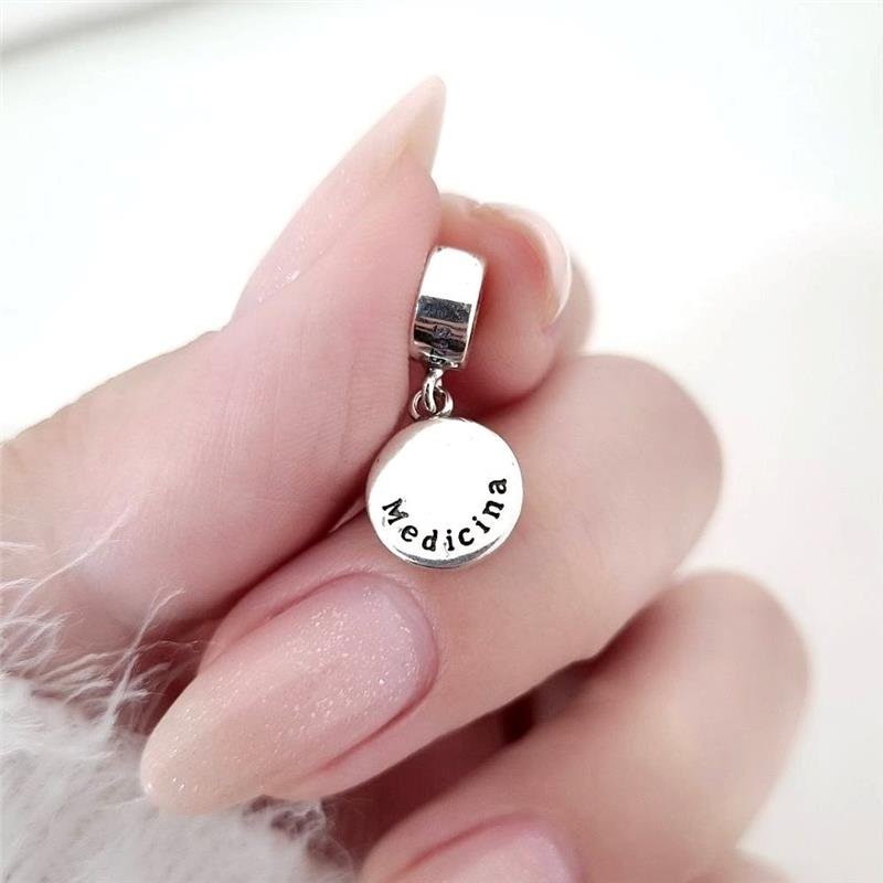 BERLOQUE PRATA 925 PLAQUINHA PROFISSÃO MEDICINA