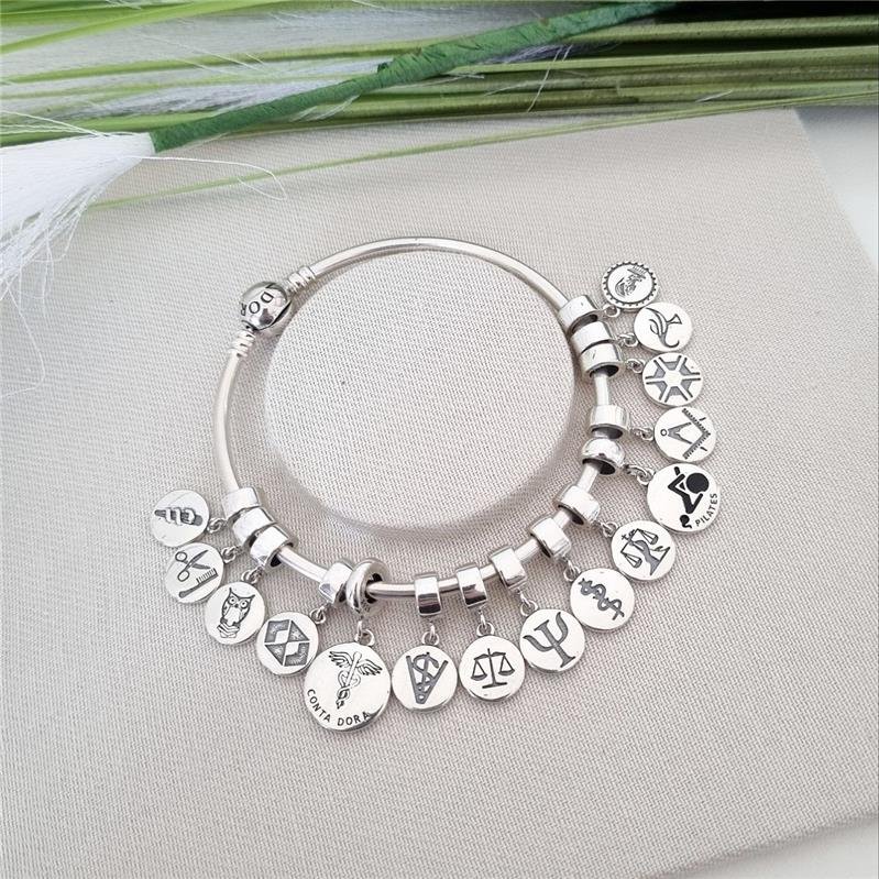 BERLOQUE PRATA 925 PLAQUINHA PROFISSÃO MEDICINA