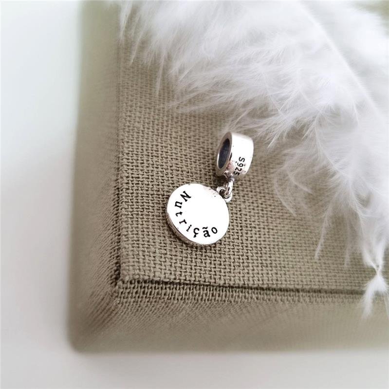 BERLOQUE PRATA 925 PLAQUINHA PROFISSÃO NUTRIÇÃO