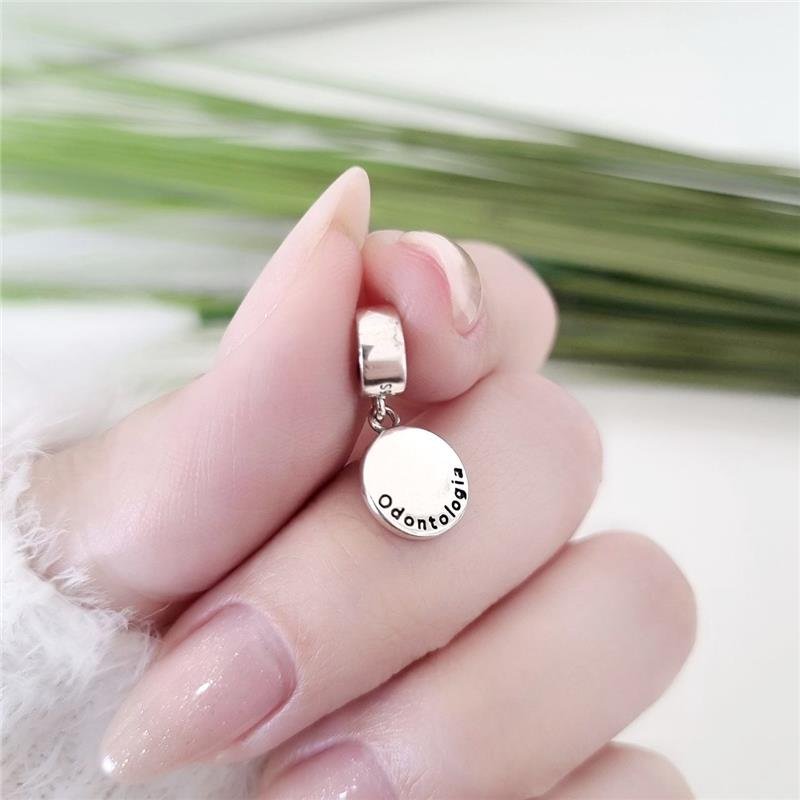 BERLOQUE PRATA 925 PLAQUINHA PROFISSÃO ODONTOLOGIA