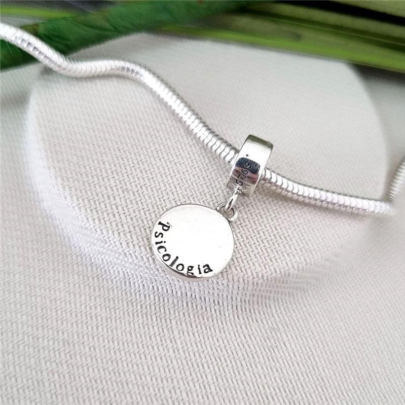 BERLOQUE PRATA 925 PLAQUINHA PROFISSÃO PSICOLOGIA